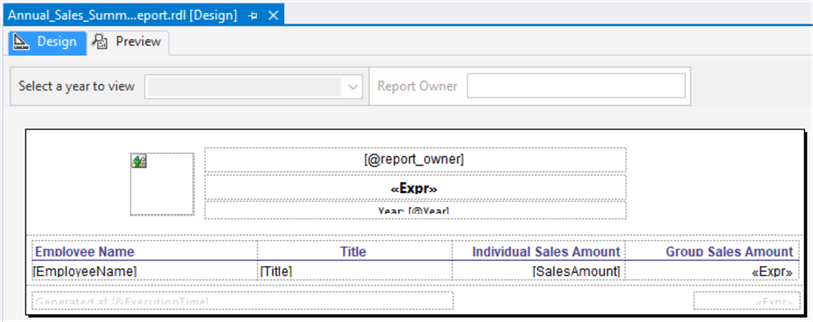 report header and footer