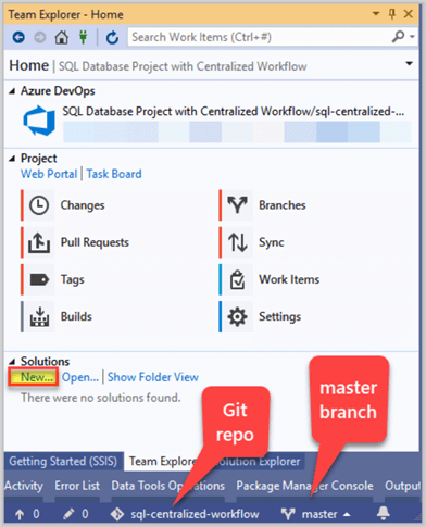 Create a new SQL Database Project