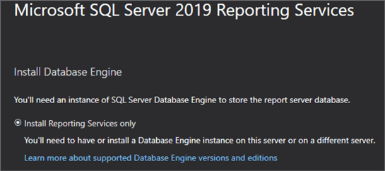 Install Reporting Service Only
