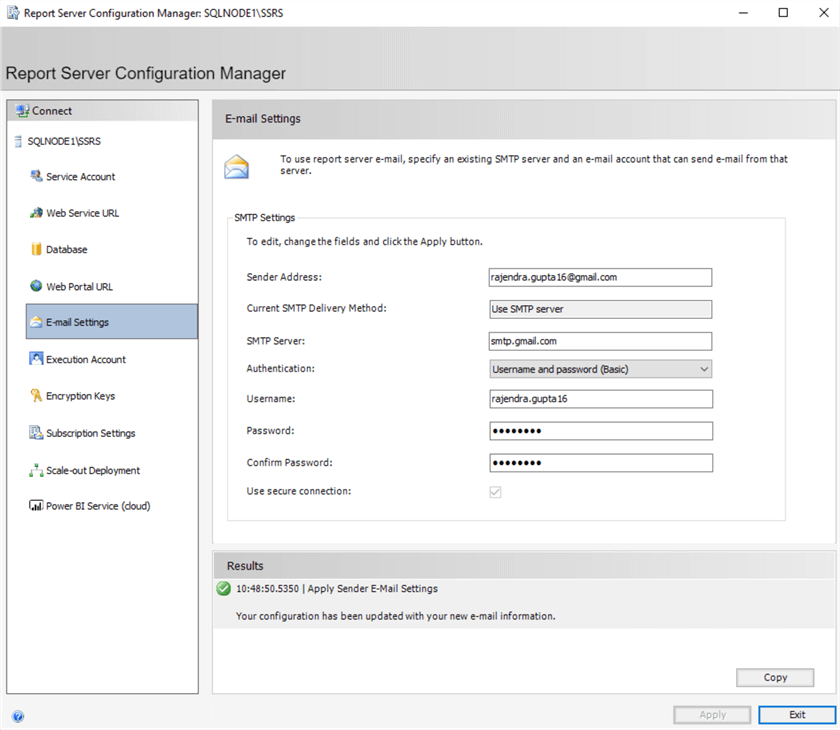 Email Configurations