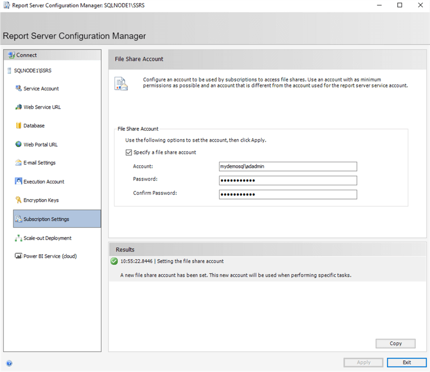 Subscription Settings