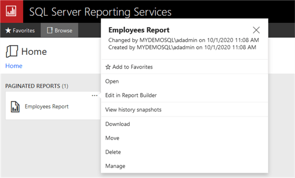 subscriptions for the SSRS reports 
