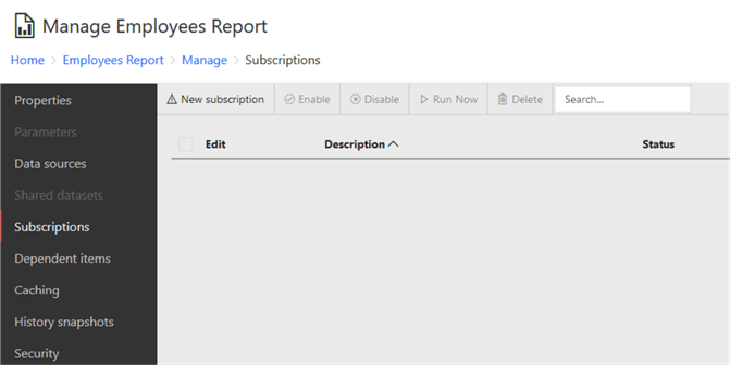 Manage a SSRS report