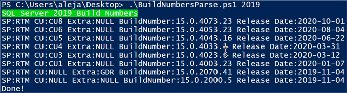 script output