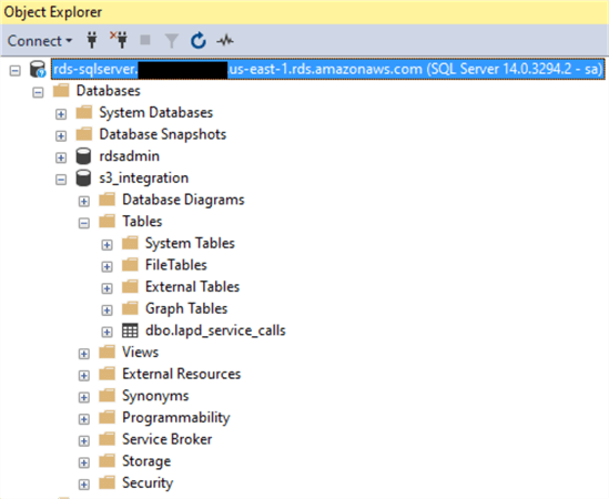 RDS SQL Server instance