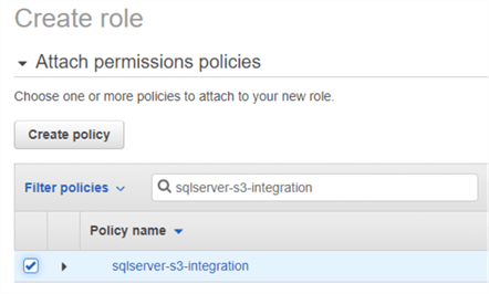 Assigning the pre-existing IAM policy to the IAM role