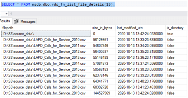 List of locally downloaded files.
