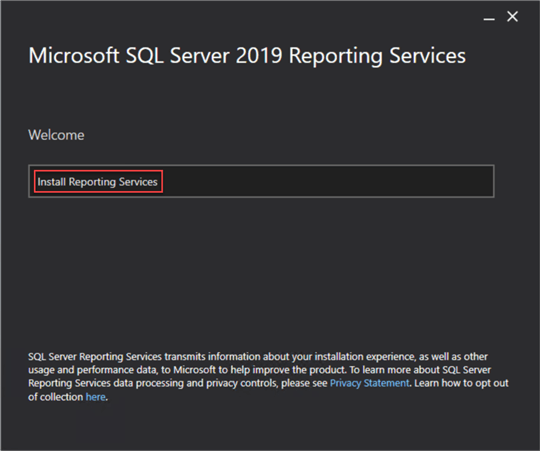 install reporting services