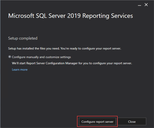 install reporting services