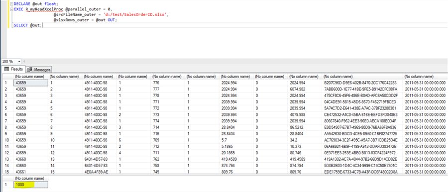 query output
