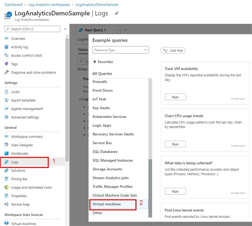 Resource Types in Logs.