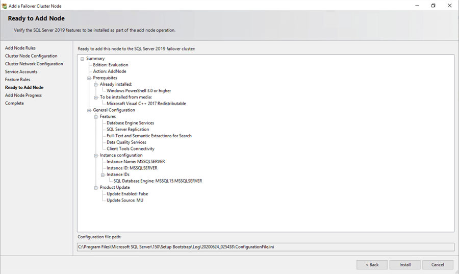 sql server 2019 cluster setup