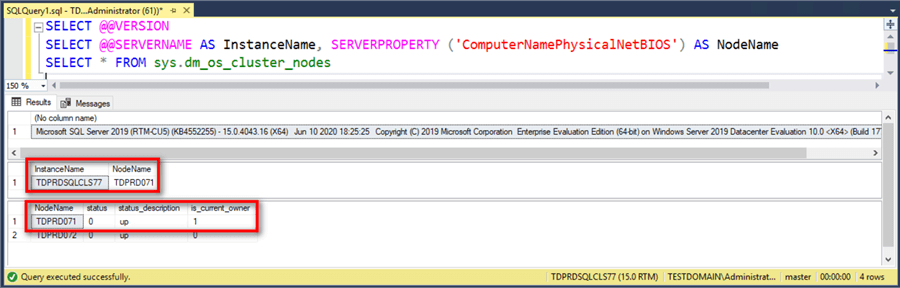 query results