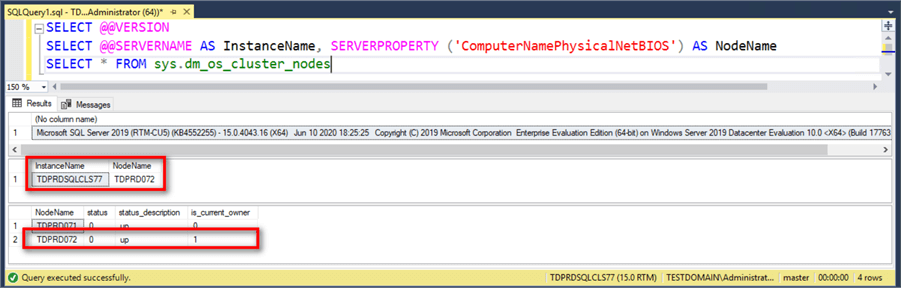 query results