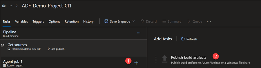 PublishBuildArtifacts Add Publish Build Artifacts Task