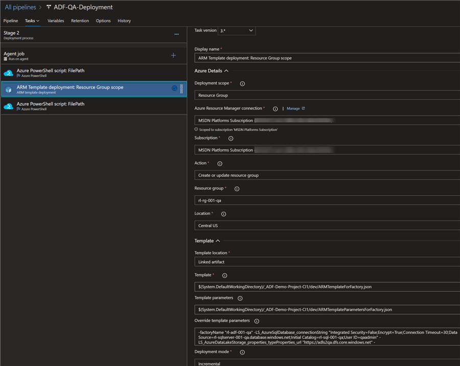 ConfigureARMTemplateTask Configure the ARM Template Deployment task