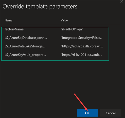OverrideParams List of the Override parameters.