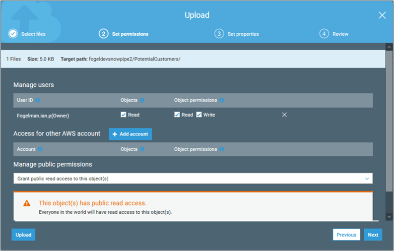 upload data