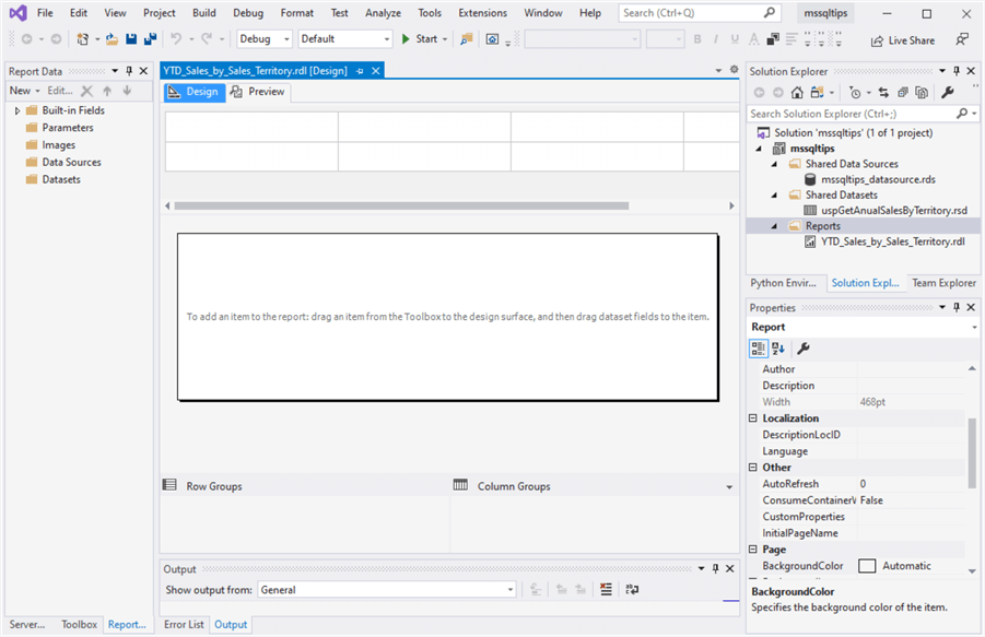 ssrs report development