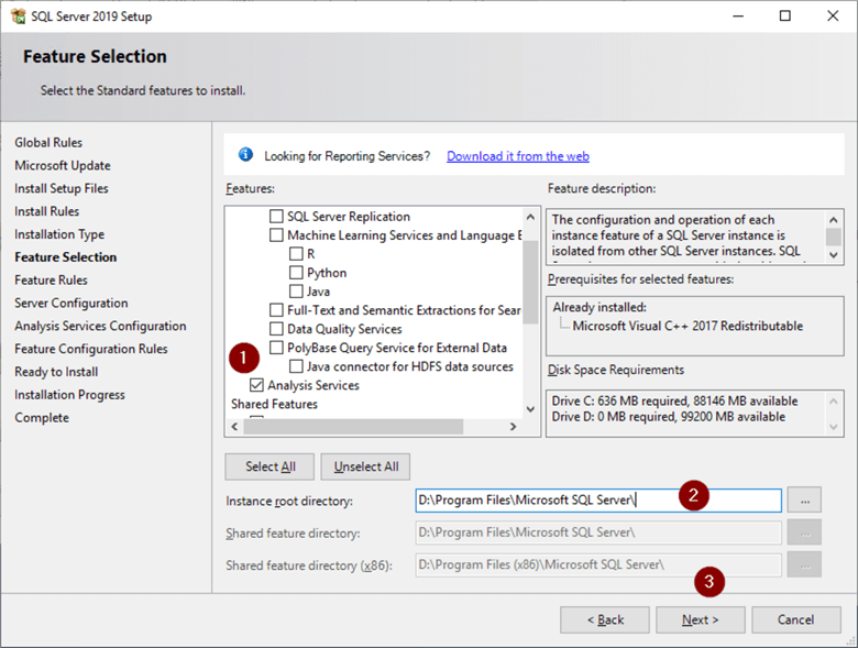 SSAS Install Screen 5