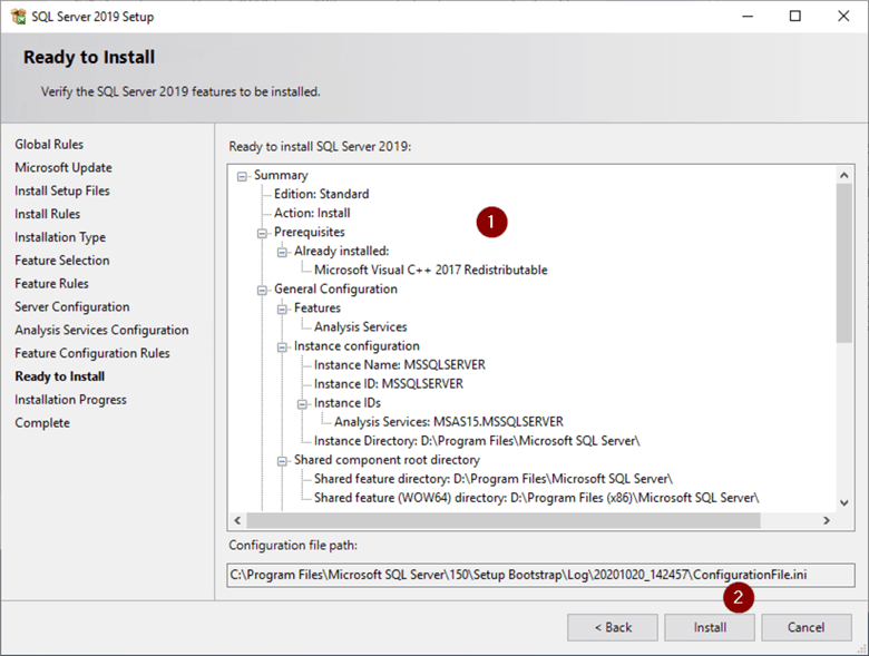 SSAS Install Screen 9