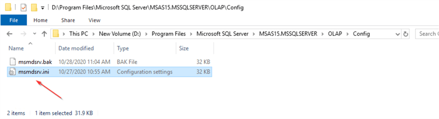 SSAS config file