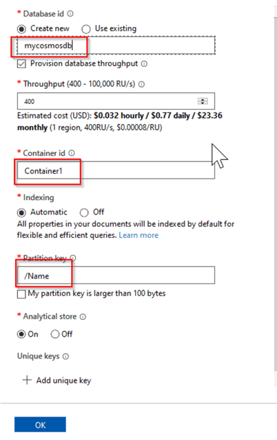 create new container