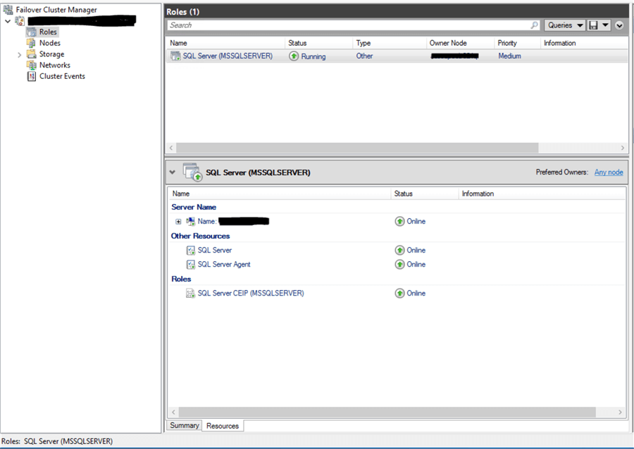failover cluster manager