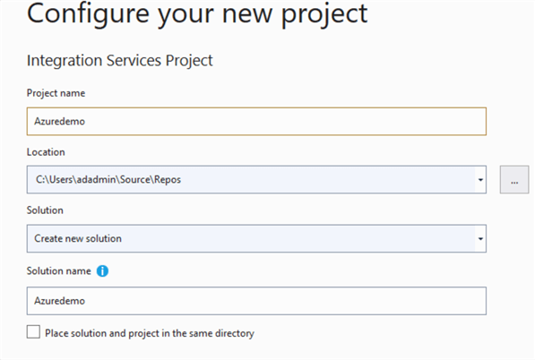 Specify a project name
