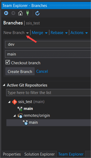 create dev branch