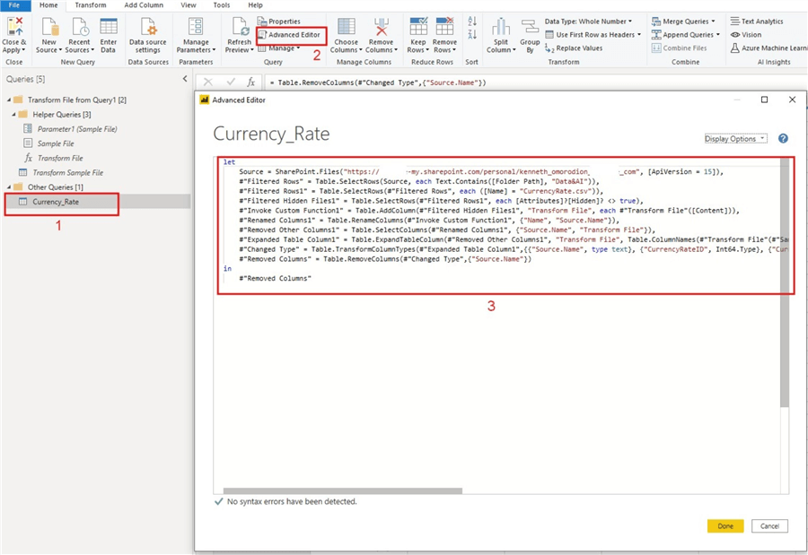 Power BI OneDrive Data Source