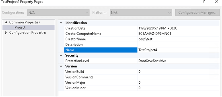 Selecting protection level for the SSIS project