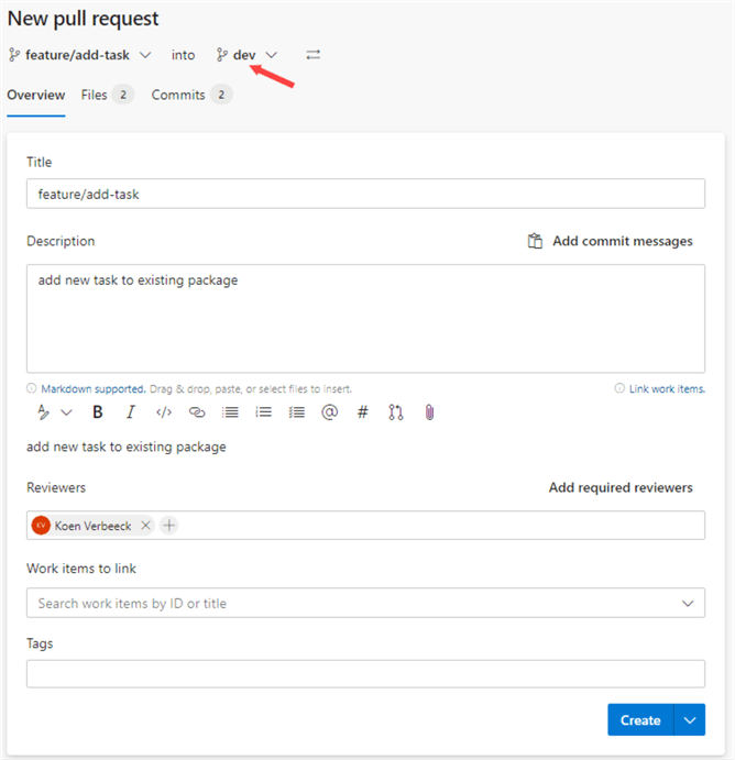 create new pull request