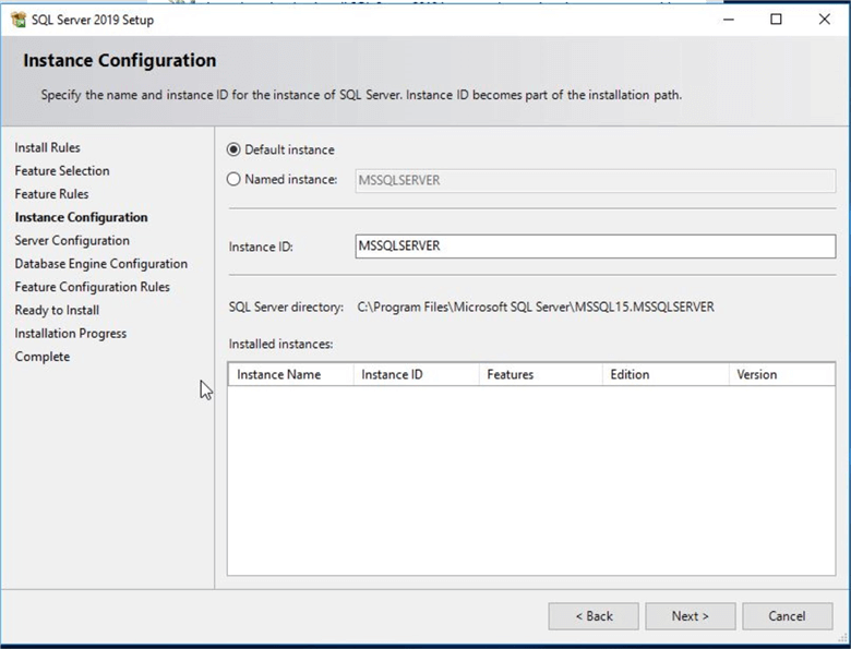 instance configuration