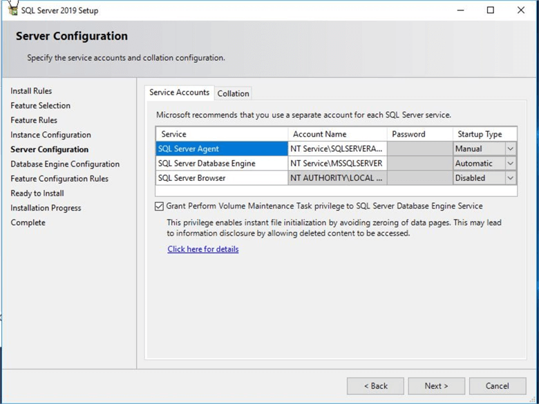 server configuration