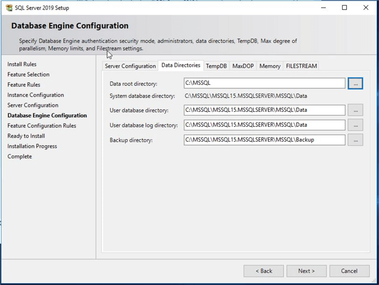 database engine configuration