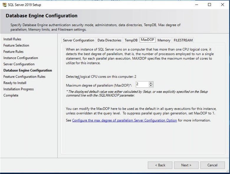 database engine configuration