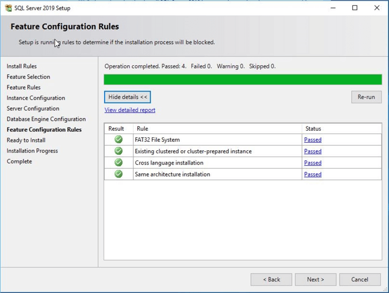 feature configuration rules