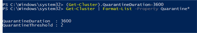 Modify the QuarantineDuration value