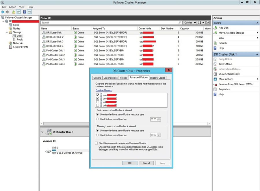failover cluster manager