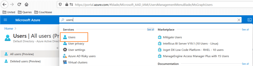 azure users