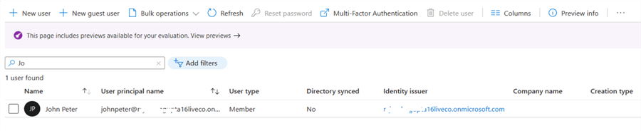 azure list of users