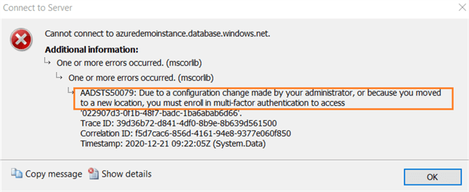 error message