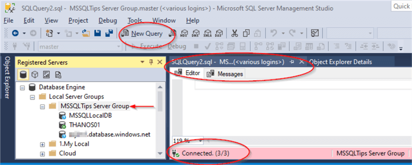 run query using registered servers