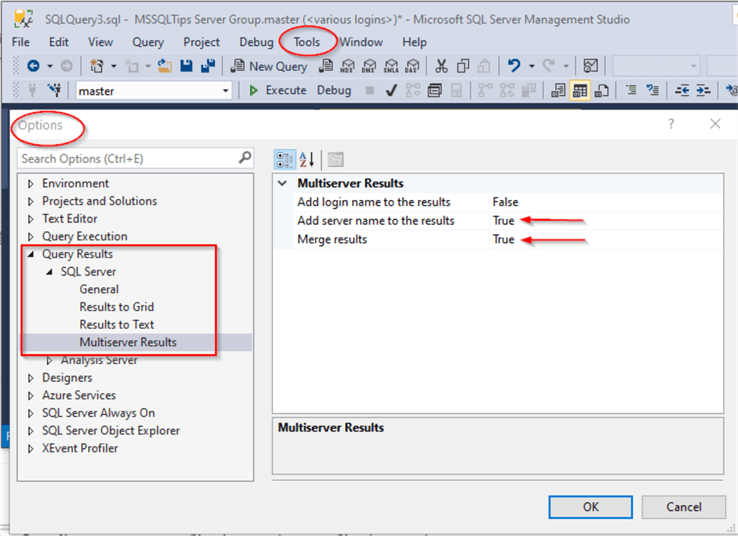 multiserver results configuration