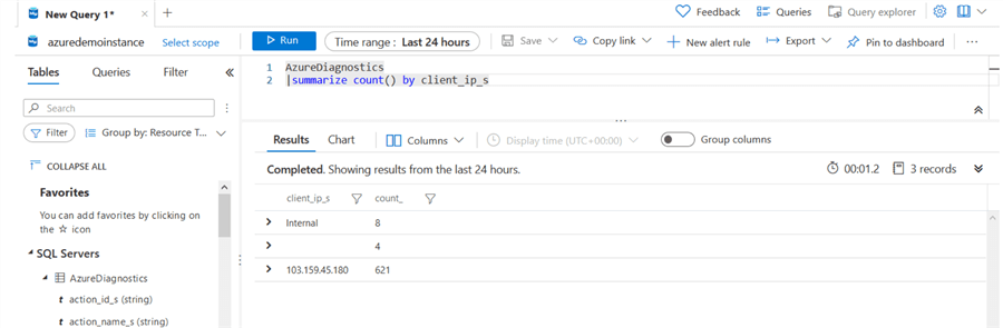 summarize the client IP Connections