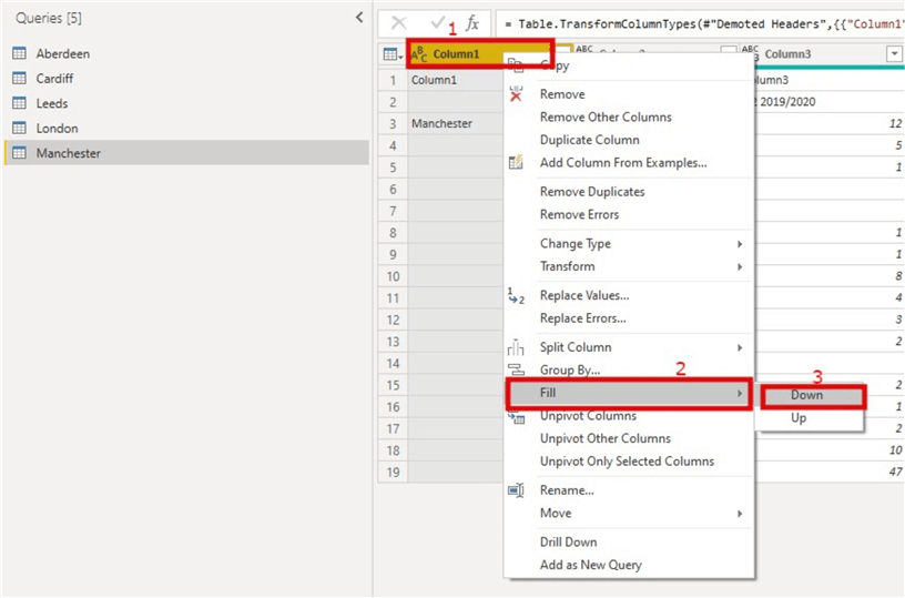 Power Query Common Data Transformations