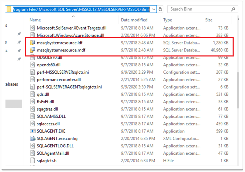 resource databsae files