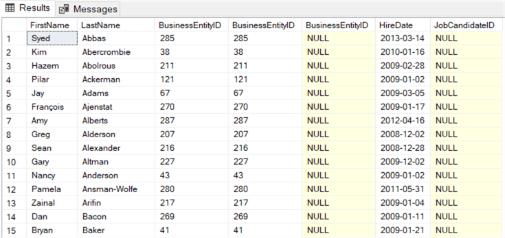 SQL Server SELECT Examples