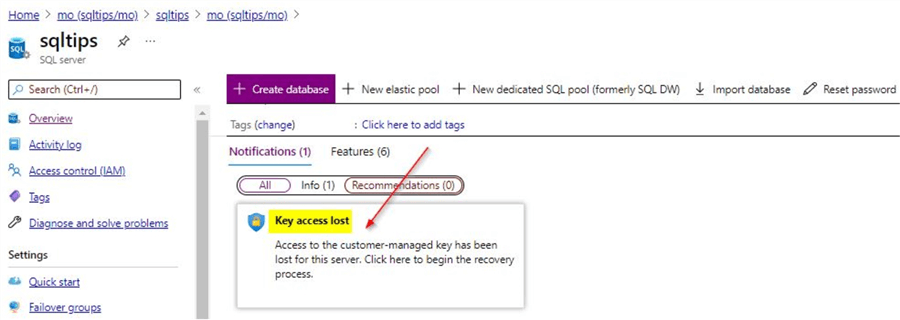 azure key access lost
